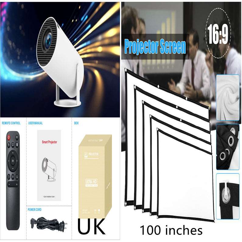 HY300 Pro Projector Home Theater Entertainment Portable Small Projector Set4 UK Infinite Avenue