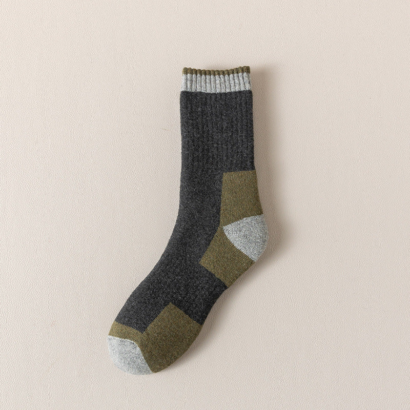 Men's Fleece-Lined Wool Socks – Warm Terry-Loop Design Army Green 40 to 47 Infinite Avenue