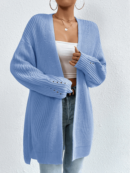 Solid Color Knitted Cardigan Sweater Jacket - Infinite Avenue