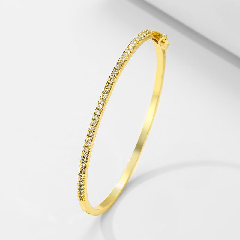 White Gold Plated Bracelet Female Inlaid AAA Zircon Simple Infinite Avenue