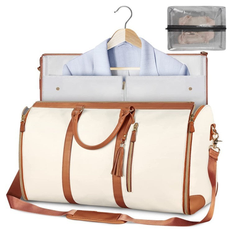 Large Travel Duffle Bag – Waterproof Folding for Women Beige Infinite Avenue