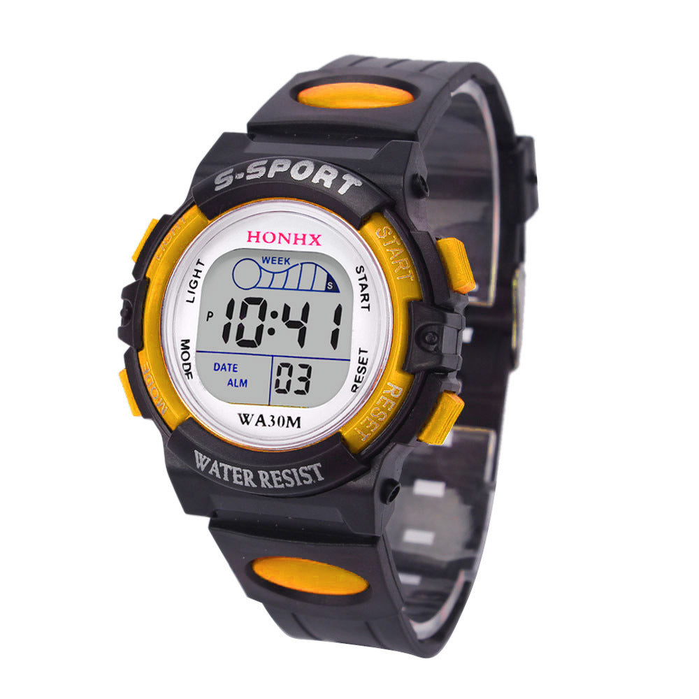 Electronic Children Student Female Sport Watch 63 Square Window Yellow Infinite Avenue