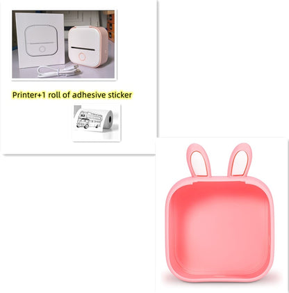 Portable Mini Thermal Label & Photo Printer – Bluetooth Compatible Pink SetD USB Infinite Avenue