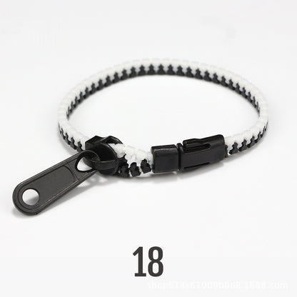 No 5 Two-color Children's Zipper Bracelet Black White 10PCs Bracelet Infinite Avenue