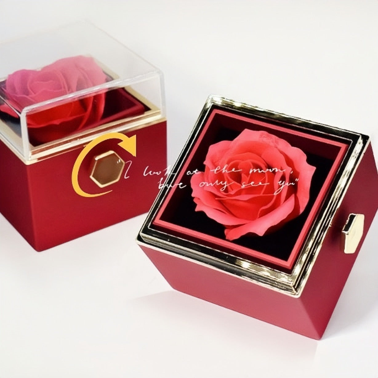 Rotating Rose Soap Flower Gift Box – Valentine's Day Packaging Infinite Avenue