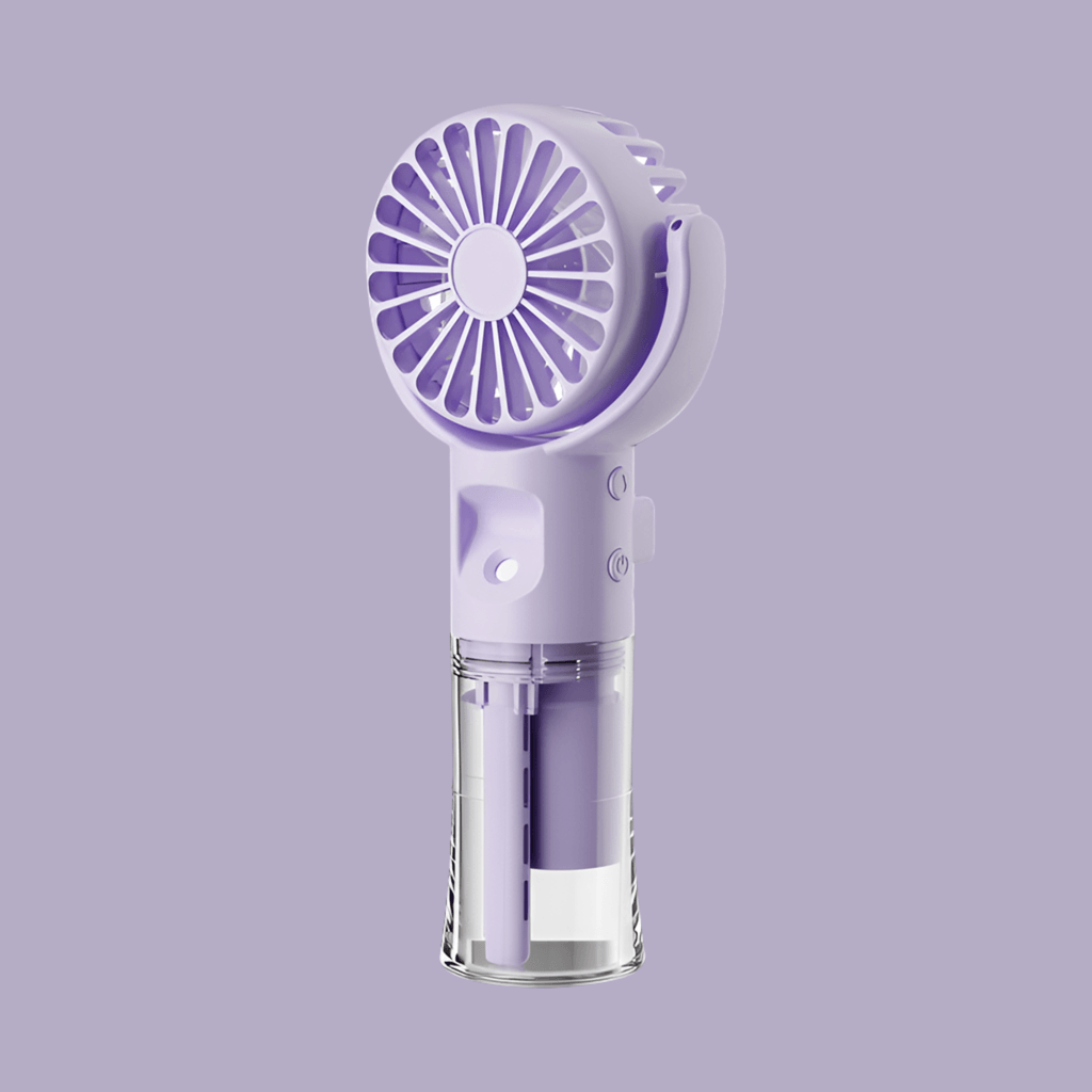 Portable 4-Speed Mist Fan: Handheld USB Rechargeable Summer Cooler - Infinite Avenue