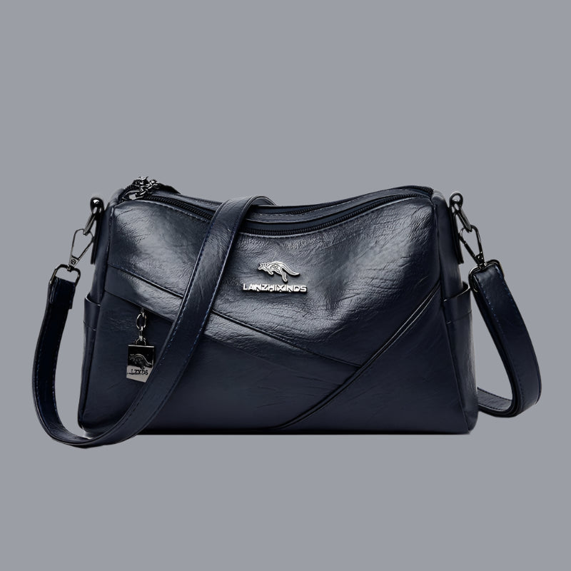 New Soft Leather Shoulder Bag – Large-Capacity Crossbody Dark Blue Infinite Avenue