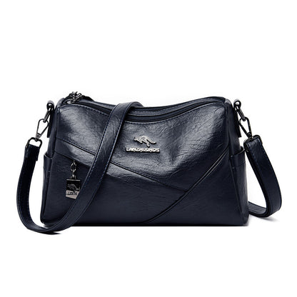 New Fashion Soft Leather Shoulder Large-capacity Crossbody Bag Dark Blue Infinite Avenue