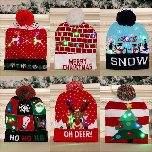 LED Christmas Beanie – Light-Up Knitted Hat Gift for Kids and Adults Infinite Avenue