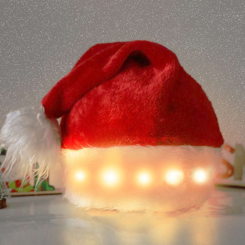 LED Santa Hat – Plush Luminous Holiday Accessory Warm light Infinite Avenue