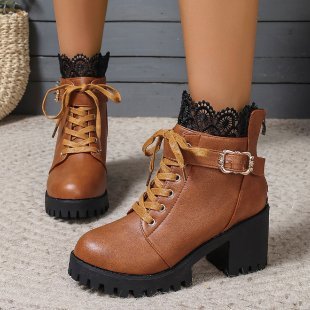 Fall Winter Fashion Korean Style Plus Size Short Boots Women Brown Infinite Avenue