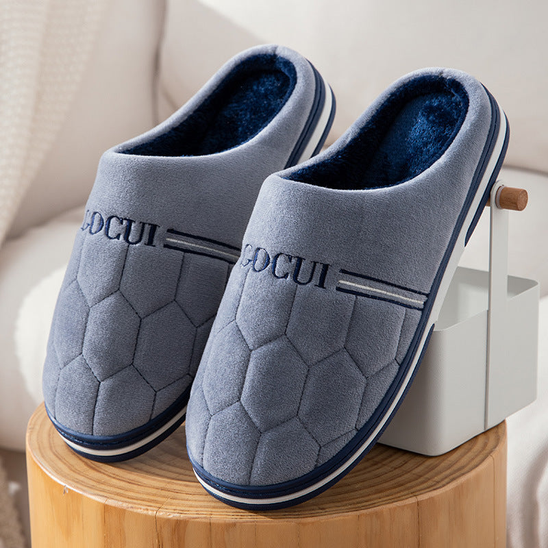 Men's Cotton Slippers Plus-sized Home Warm Platform Plus Gray GOC Infinite Avenue