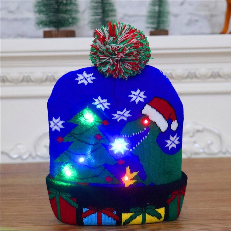 LED Christmas Beanie – Light-Up Knitted Hat Gift for Kids and Adults H One size Infinite Avenue