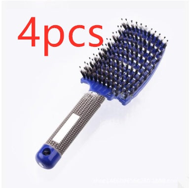 Hairbrush Anti Klit Brushy Haarborstel Women Detangler Hair Brush Bristle Nylon Scalp Massage Teaser Hair Brush Comb Blue Brush 4pcs Infinite Avenue