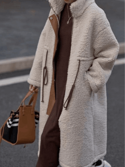 Korean Style Mid-Length Thickened Lamb Wool Coat - Infinite Avenue