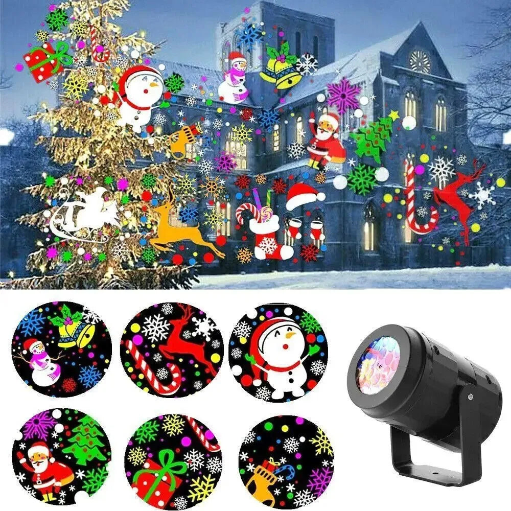 Christmas Snowflake Projector Light – LED Rotating Decor Infinite Avenue