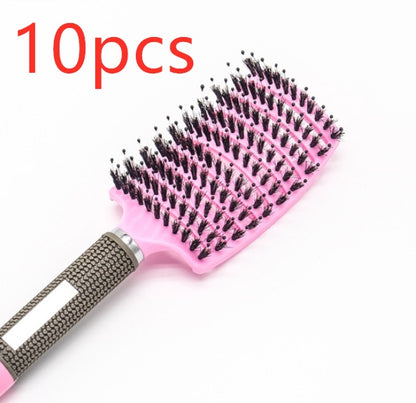 Hairbrush Anti Klit Brushy Haarborstel Women Detangler Hair Brush Bristle Nylon Scalp Massage Teaser Hair Brush Comb Pink Brush 10pcs Infinite Avenue