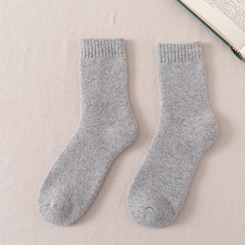 Men's Fleece-Lined Wool Socks – Winter Warmth Gray Free Size Infinite Avenue