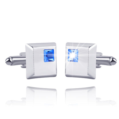 Alloy Spot Drill Fashion Men's Square Cufflinks XK1060 Blue Alloy Infinite Avenue