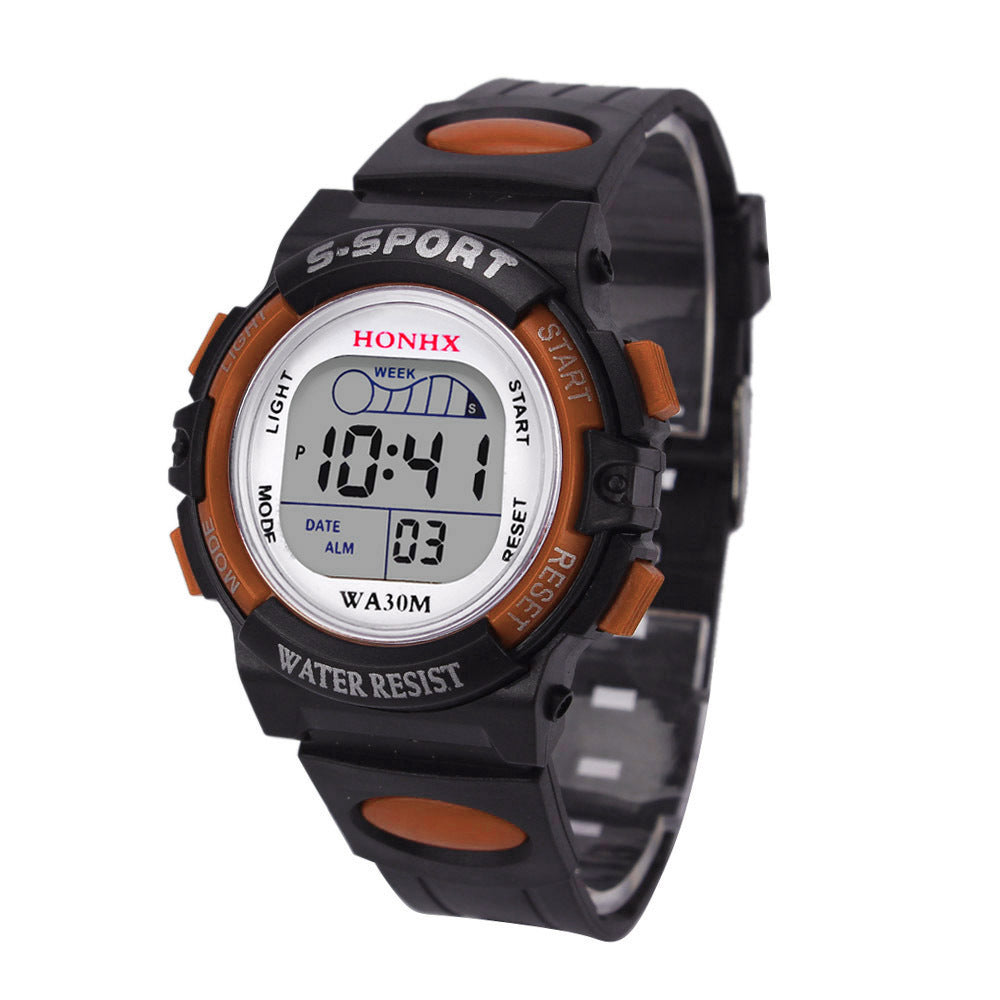 Electronic Children Student Female Sport Watch 63 Square Window Orange Infinite Avenue