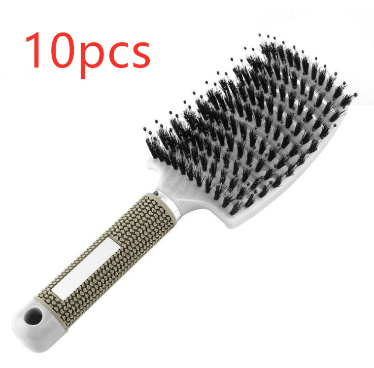 Hairbrush Anti Klit Brushy Haarborstel Women Detangler Hair Brush Bristle Nylon Scalp Massage Teaser Hair Brush Comb White Brush 10pcs Infinite Avenue