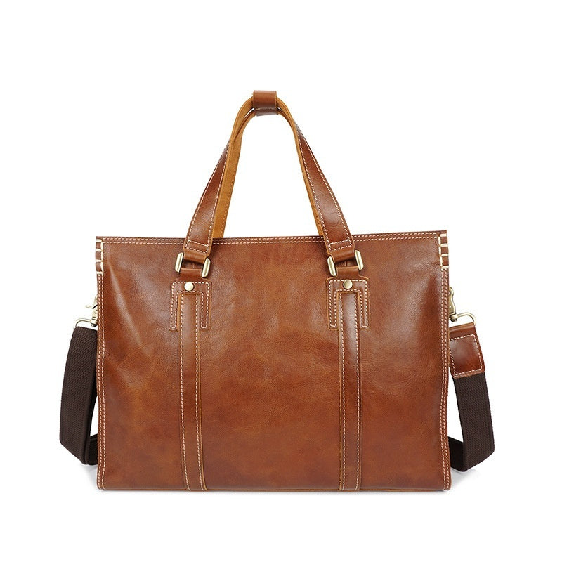 First Layer Cowhide Oily Leather Shoulder Messenger Bag Infinite Avenue