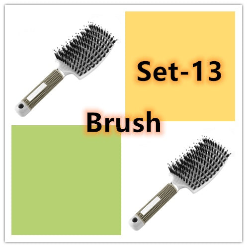 Hairbrush Anti Klit Brushy Haarborstel Women Detangler Hair Brush Bristle Nylon Scalp Massage Teaser Hair Brush Comb Set 13 Brush Set Infinite Avenue