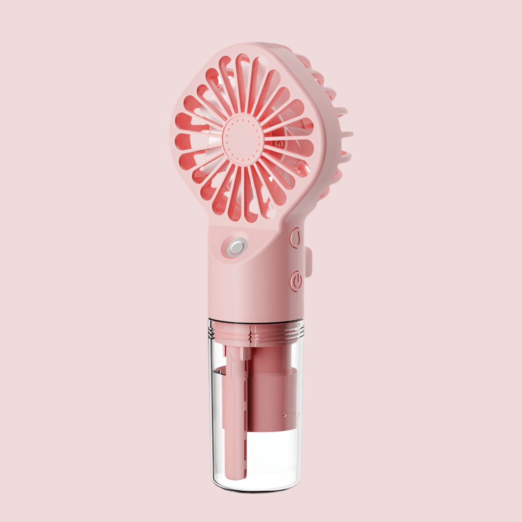 Portable 4-Speed Mist Fan: Handheld USB Rechargeable Summer Cooler - Infinite Avenue