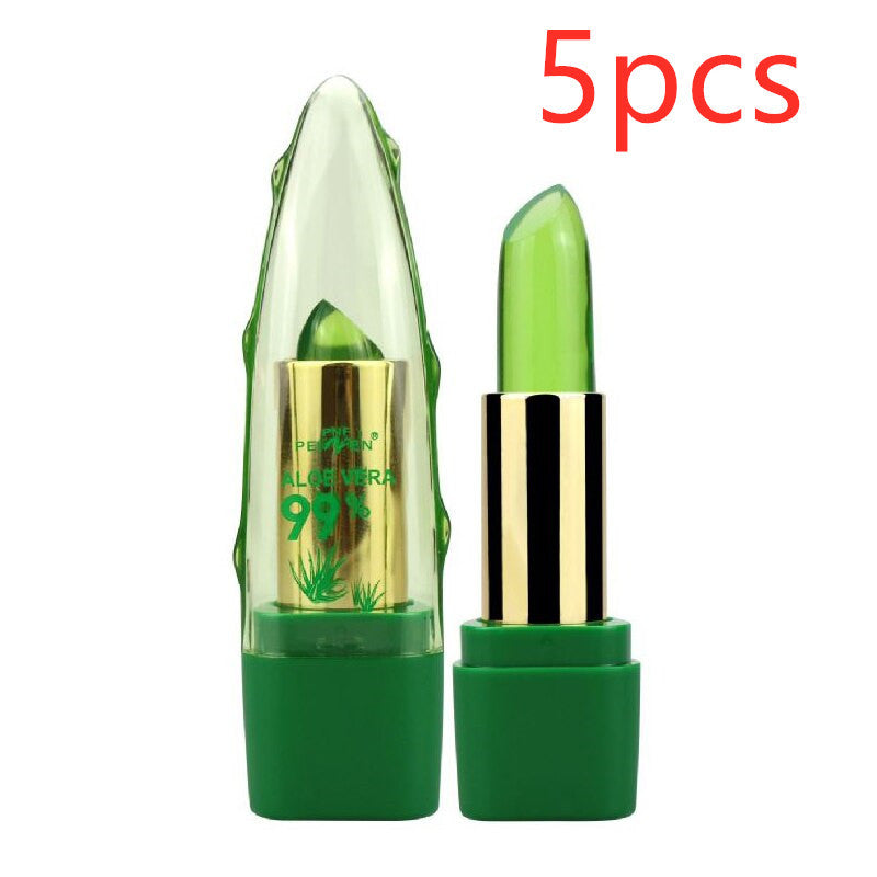 Aloe Vera Color-Changing Lipstick Gloss – Moisturizing Lip Care 5PCS Infinite Avenue