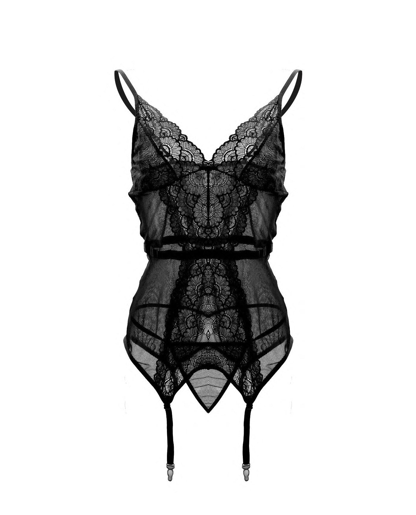 Suspender Underwear Lace Perspective Temptation Underwear With Garter Buckle