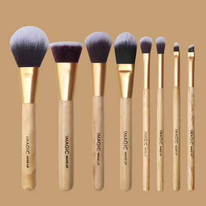 8-Piece Multi-Purpose Makeup Brush Set Gold Infinite Avenue