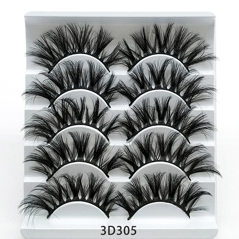 3D Mink False Eyelashes – 5 Pairs with Soft Cotton Band 3D305 Infinite Avenue