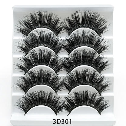 3D Mink False Eyelashes – 5 Pairs with Soft Cotton Band 3D301 Infinite Avenue