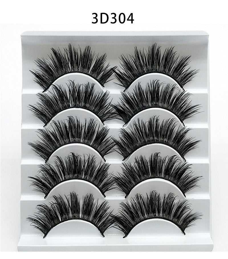 3D Mink False Eyelashes – 5 Pairs with Soft Cotton Band 3D304 Infinite Avenue