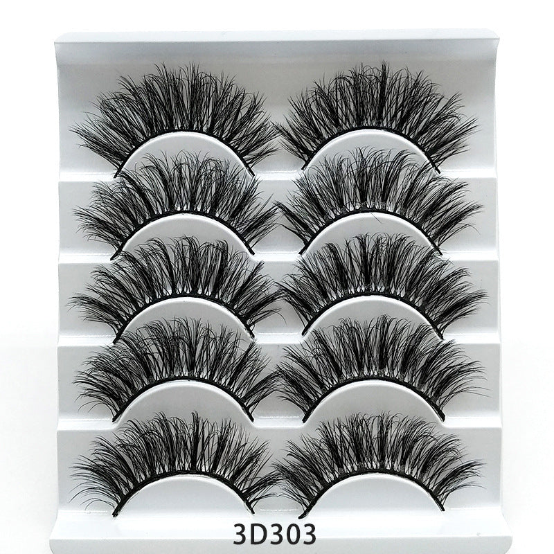 3D Mink False Eyelashes – 5 Pairs with Soft Cotton Band 3D303 Infinite Avenue