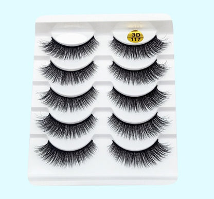 3D Mink False Eyelashes – 5 Pairs with Soft Cotton Band 3D117 Infinite Avenue