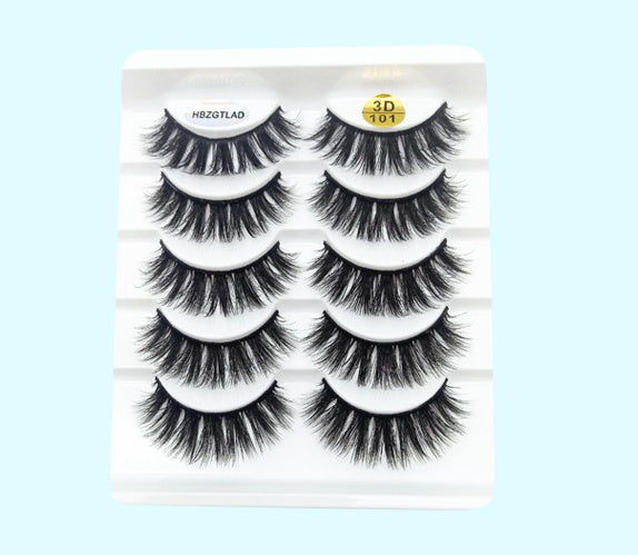 3D Mink False Eyelashes – 5 Pairs with Soft Cotton Band 3D101 Infinite Avenue