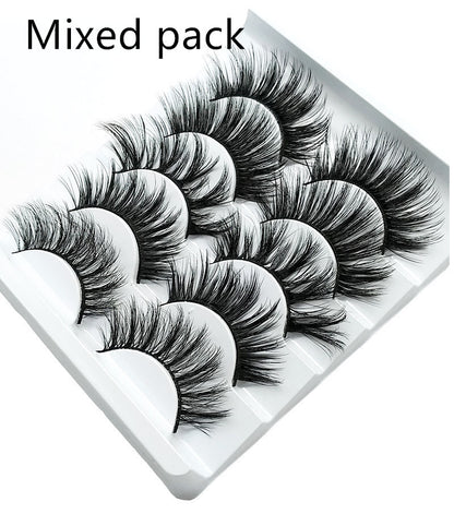 3D Mink False Eyelashes – 5 Pairs with Soft Cotton Band Mixed pack Infinite Avenue