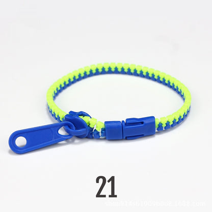 No 5 Two-color Children's Zipper Bracelet Sapphire Blue Green 10PCs Bracelet Infinite Avenue