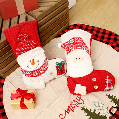 Large Red & White Knitted Christmas Stocking – Santa Fireplace Decor Infinite Avenue