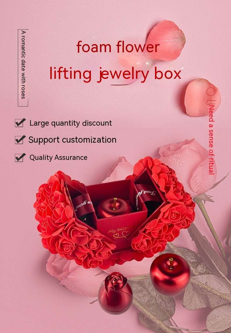 Valentines Day Gift Soap Rose Gift Box Crystal Pendant Necklace Eternal Flower Jewelry Box Set Wedding Birthday Gift For Girlfriend Infinite Avenue