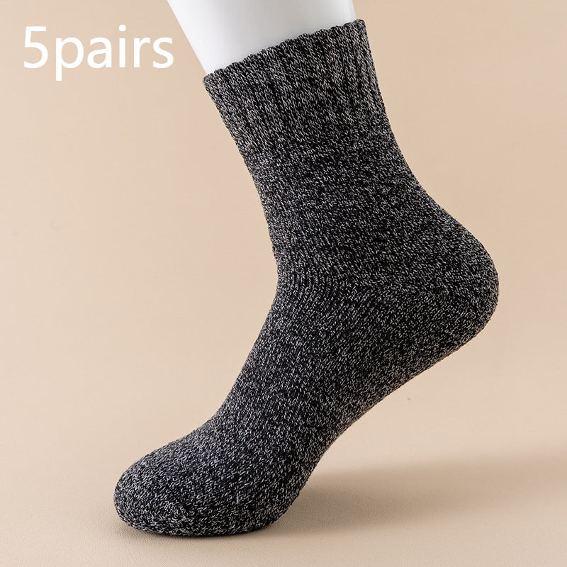 Fleece-Lined Mid-Calf Socks – Warm for Autumn & Winter Black One Size Infinite Avenue