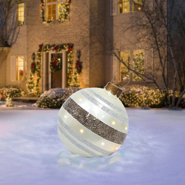 60CM Inflatable PVC Christmas Ball – Outdoor Tree Ornament Striped cloth 1PC 60cm Infinite Avenue