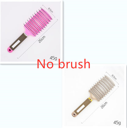 Hairbrush Anti Klit Brushy Haarborstel Women Detangler Hair Brush Bristle Nylon Scalp Massage Teaser Hair Brush Comb Pink gold No brush Set Infinite Avenue