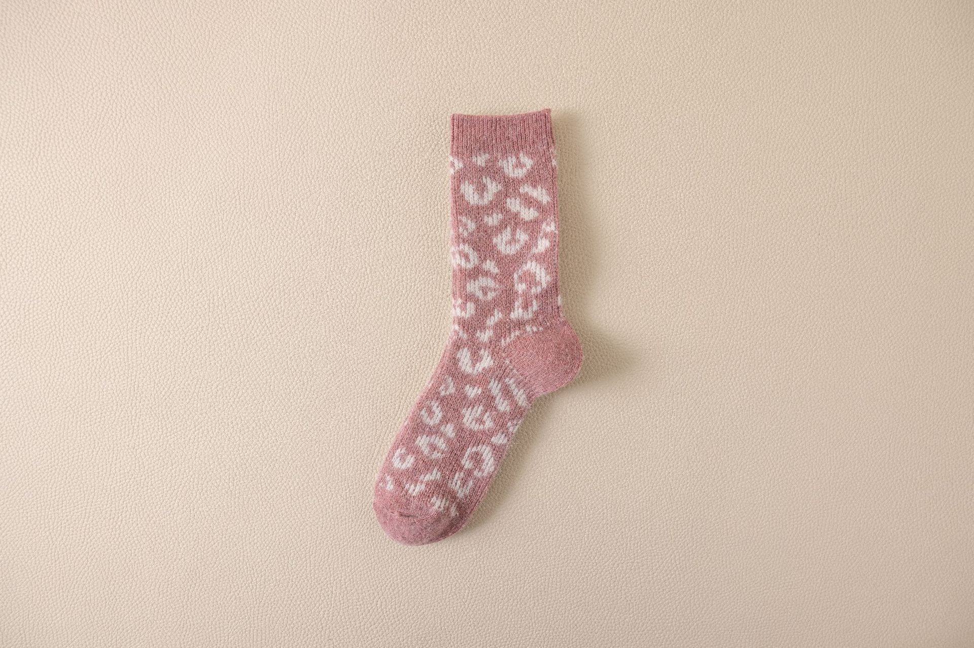 Autumn & Winter Mid-Calf Thick Knit Women's Socks 1 Pink Infinite Avenue