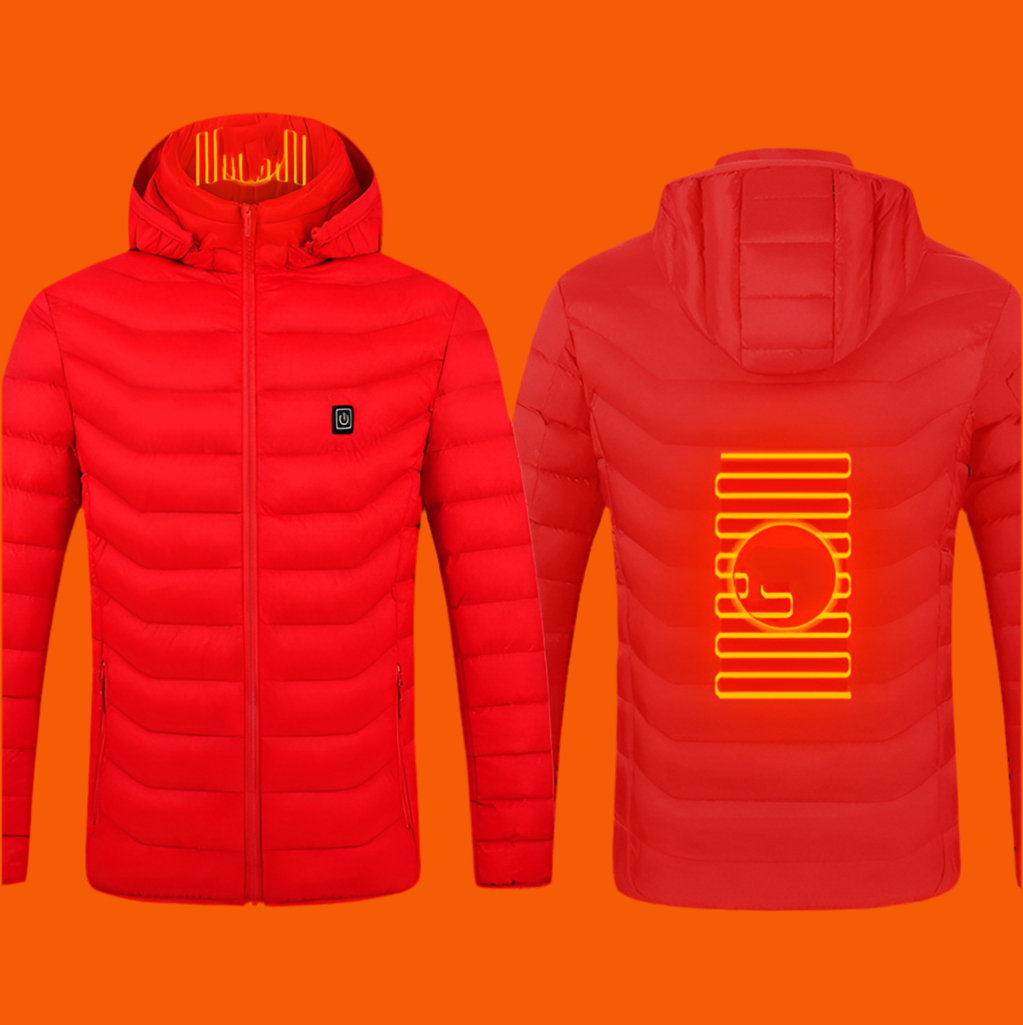 Men’s USB Heated Jacket – Thermal Cotton Coat for Winter Red Zone2 Infinite Avenue