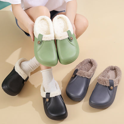 Female Plus Size Fleece-lined Home Cotton Slippers Infinite Avenue