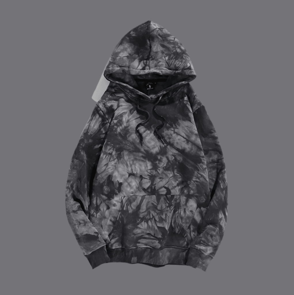 Dark Tie-Dye Gradient Hong Kong Style Hoodie - Infinite Avenue