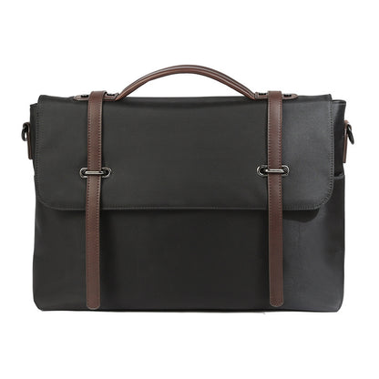 Men's Portable Casual Canvas Shoulder Bag Black Infinite Avenue