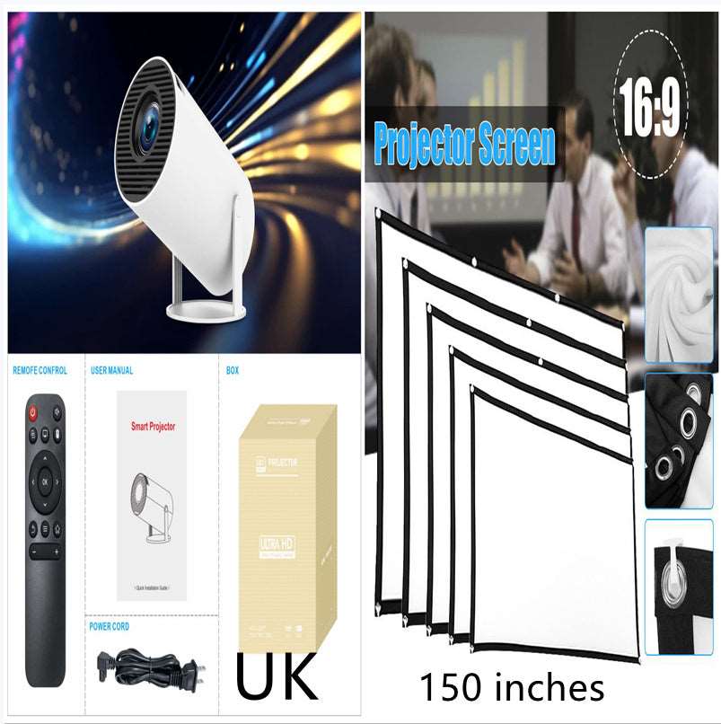 HY300 Pro Projector Home Theater Entertainment Portable Small Projector Set6 UK Infinite Avenue